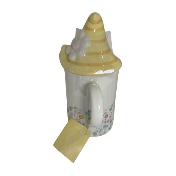 Carrot Patch Cottage Ceramic Floral Mug with Gnome Lid- New - Picture 4 of 16